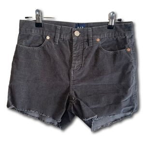 Gap Corduroy Cut Off Shorts Women's Size 2 Gray Mid Rise Raw Hem
